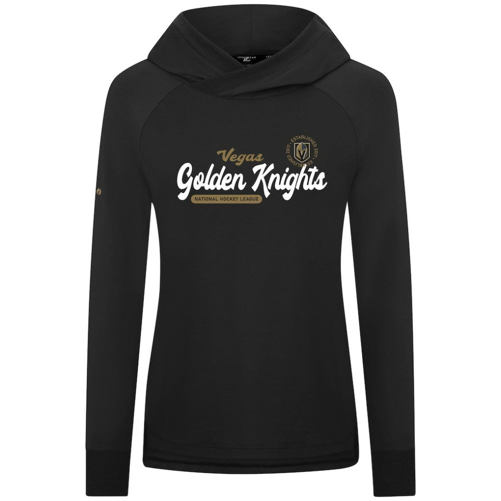 Vegas Golden Knights Levelwear Women's Slender Monument Raglan Pullover Hoodie - Black Hoodies
