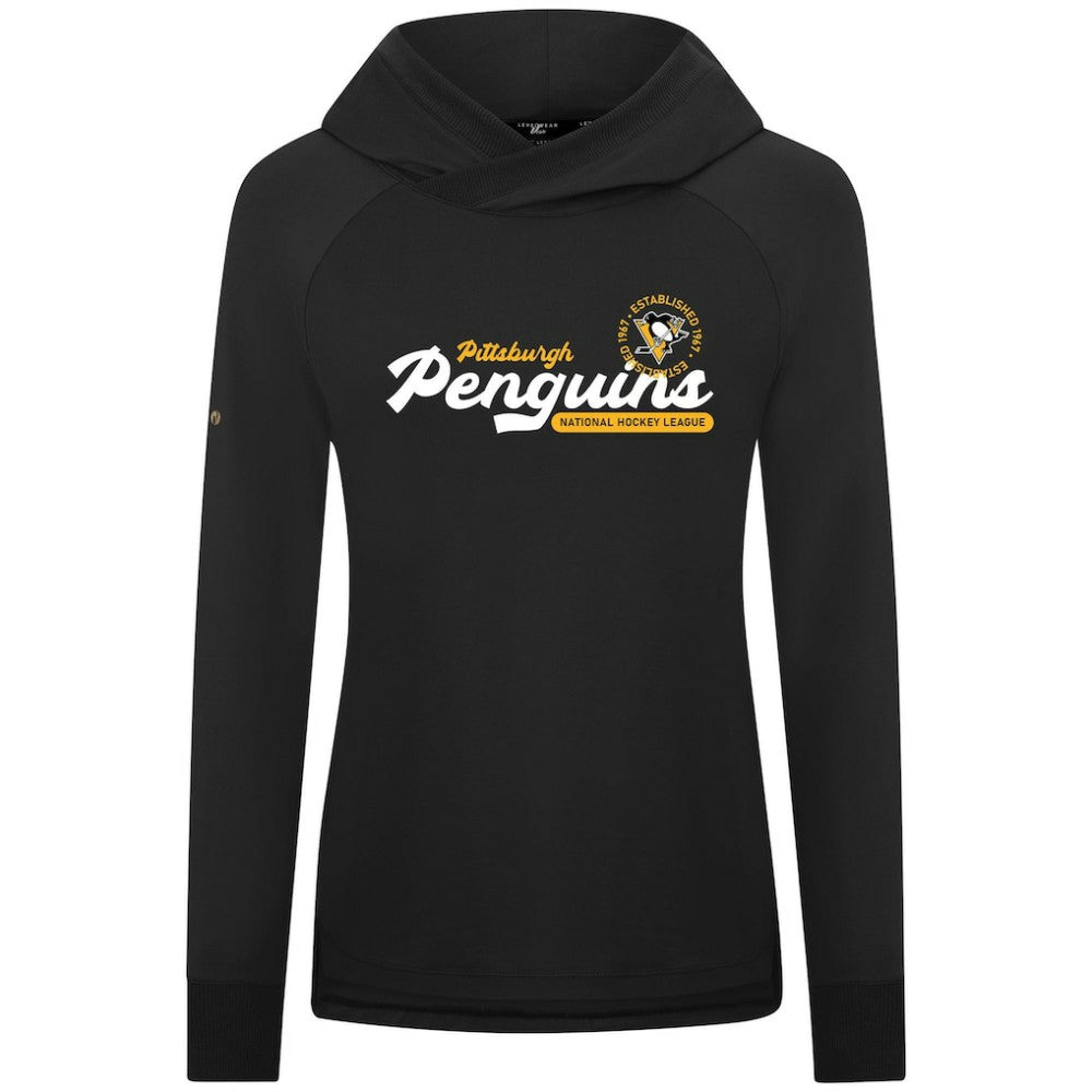 Pittsburgh Penguins Levelwear Women's Slender Monument Raglan Pullover Hoodie - Black Hoodies