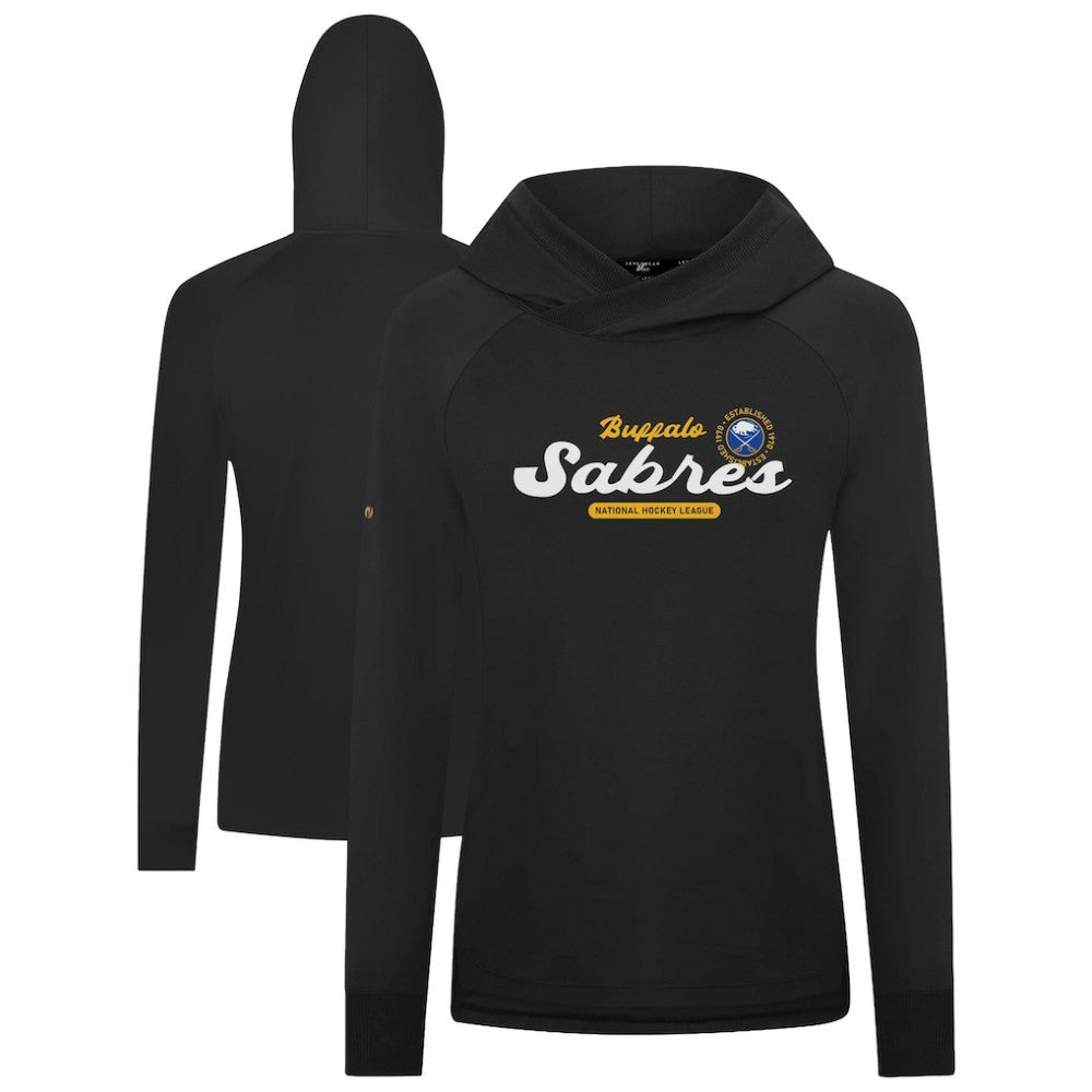Buffalo Sabres Levelwear Women's Slender Monument Raglan Pullover Hoodie - Black Hoodies
