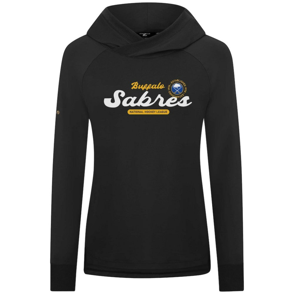 Buffalo Sabres Levelwear Women's Slender Monument Raglan Pullover Hoodie - Black Hoodies