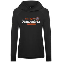New York Islanders Levelwear Women's Slender Monument Raglan Pullover Hoodie - Black Hoodies