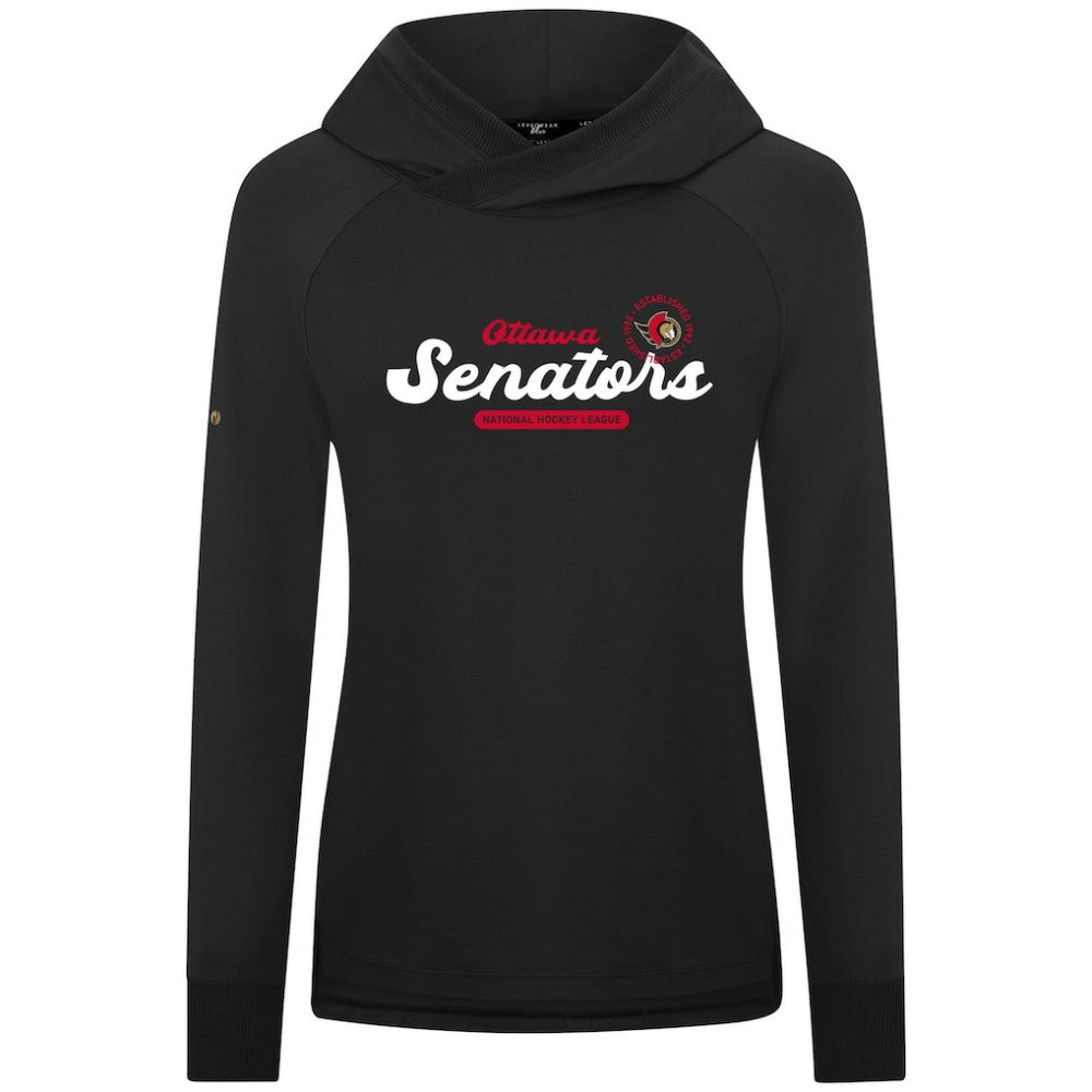 Ottawa Senators Levelwear Women's Slender Monument Raglan Pullover Hoodie - Black Hoodies
