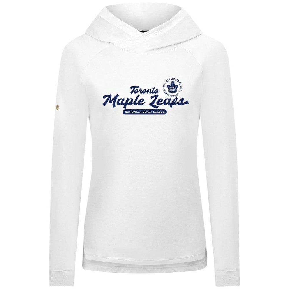 Toronto Maple Leafs Levelwear Women's Slender Monument Raglan Pullover Hoodie - White Hoodies