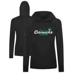 Vancouver Canucks Levelwear Women's Slender Monument Raglan Pullover Hoodie - Black Hoodies