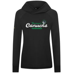 Vancouver Canucks Levelwear Women's Slender Monument Raglan Pullover Hoodie - Black Hoodies