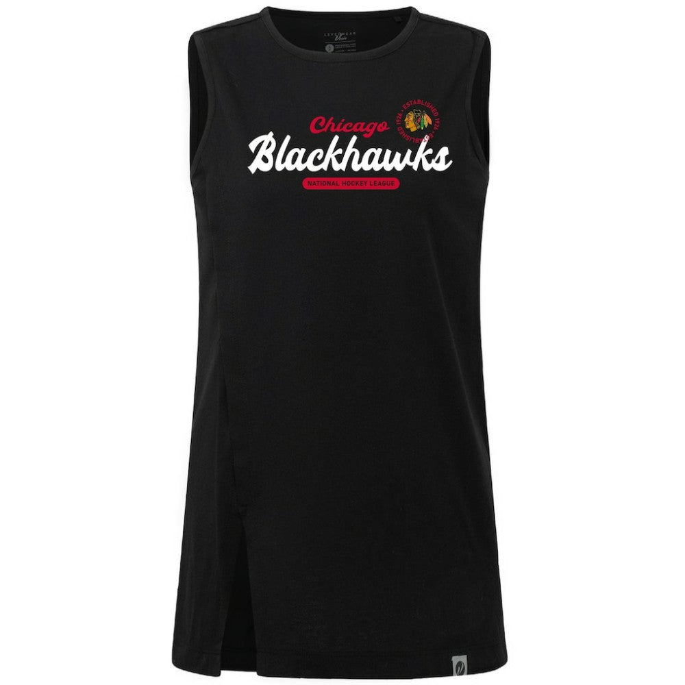 Chicago Blackhawks Levelwear Women's Influx Monument Tank Top - Black Tank Top