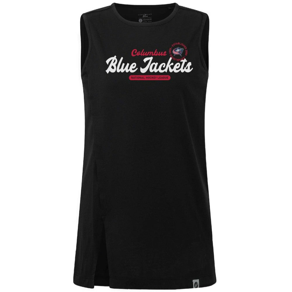 Columbus Blue Jackets Levelwear Women's Influx Monument Tank Top - Black Tank Top