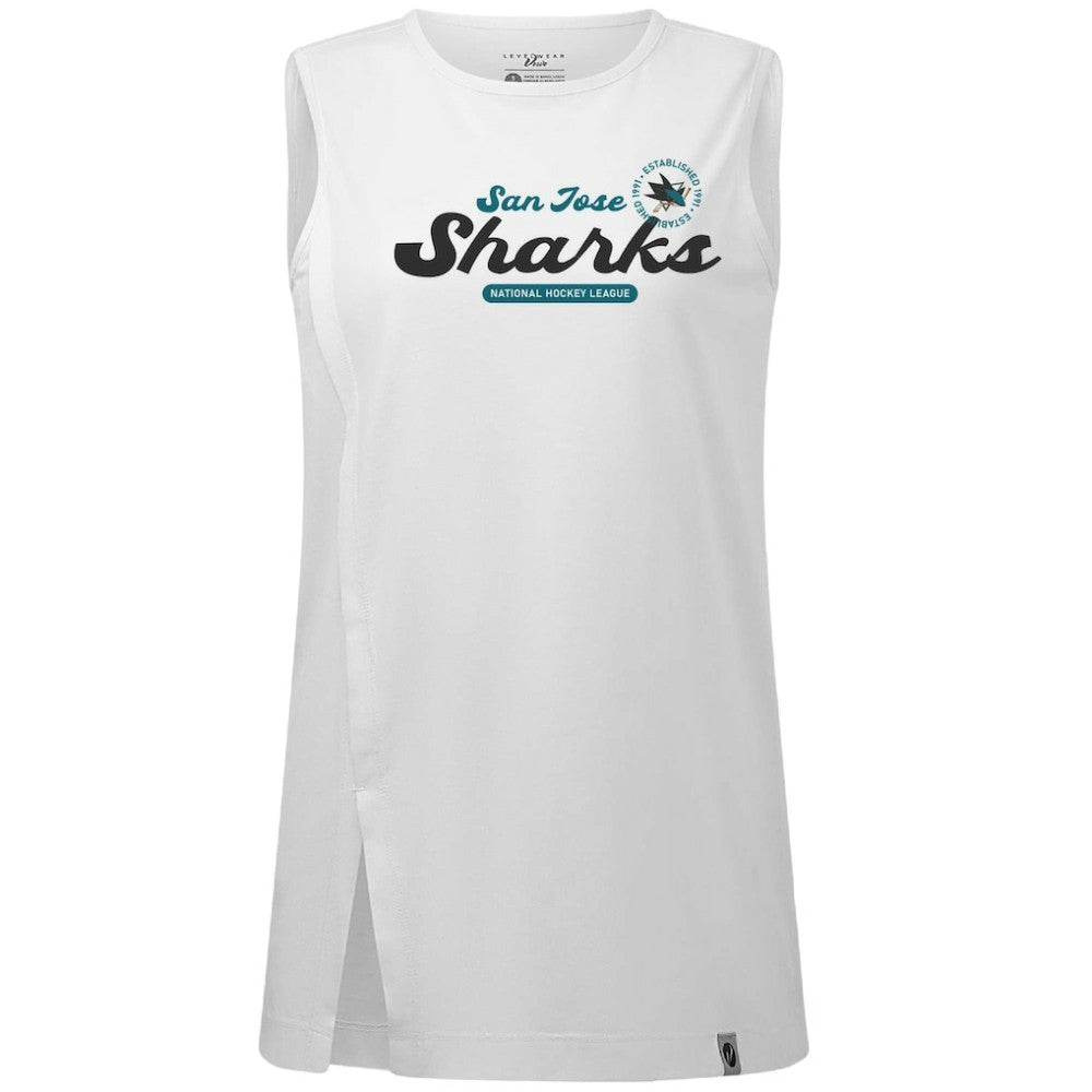 San Jose Sharks Levelwear Women's Influx Monument Tank Top - White Tank Top