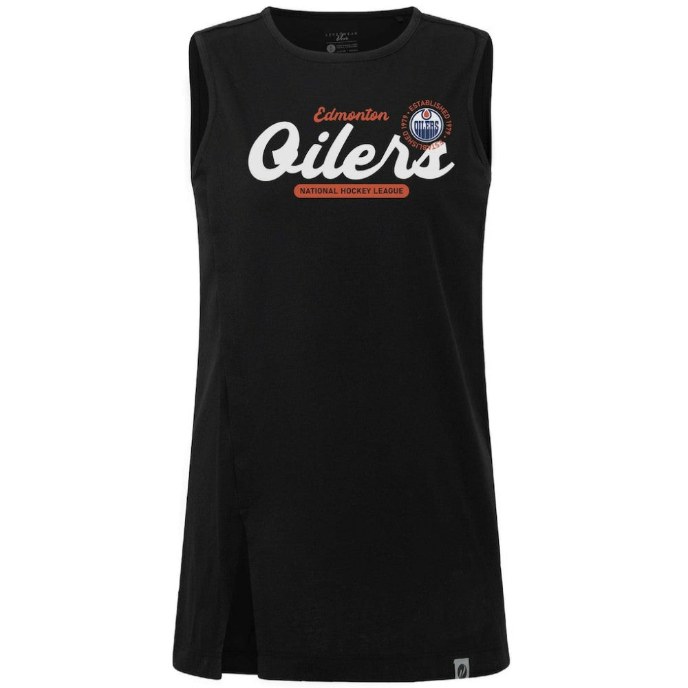 Edmonton Oilers Levelwear Women's Influx Monument Tank Top - Black Tank Top
