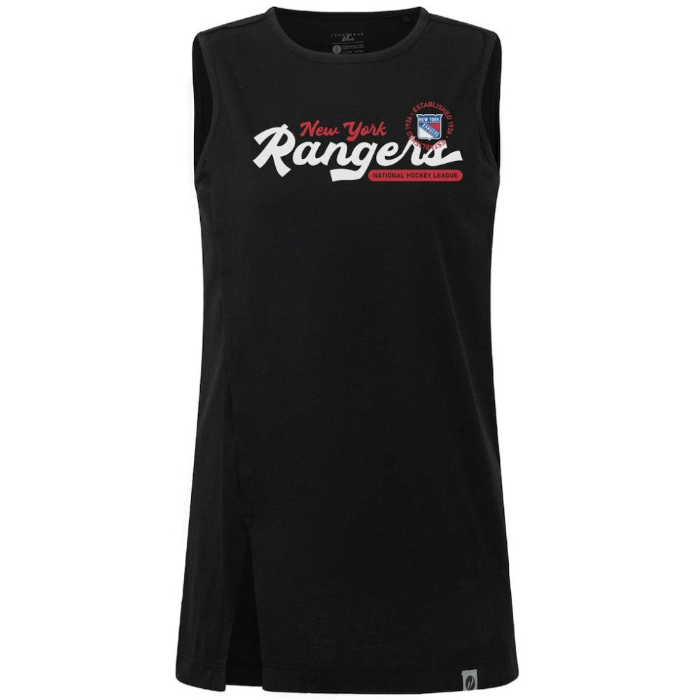 New York Rangers Levelwear Women's Influx Monument Tank Top - Black Tank Top
