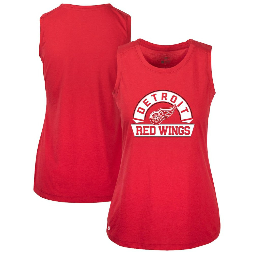 Detroit Red Wings Levelwear Women's Macy Banner Arch Tank Top - Red Tank Top