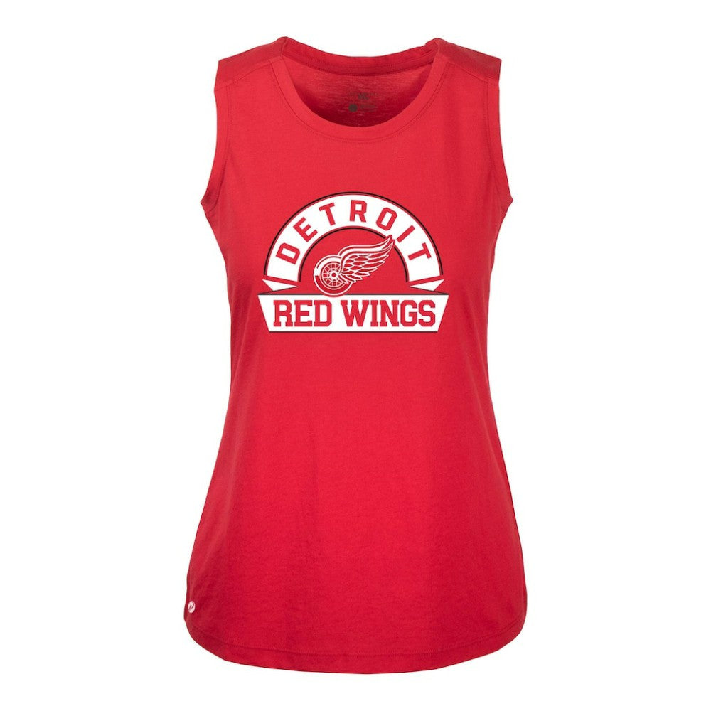 Detroit Red Wings Levelwear Women's Macy Banner Arch Tank Top - Red Tank Top