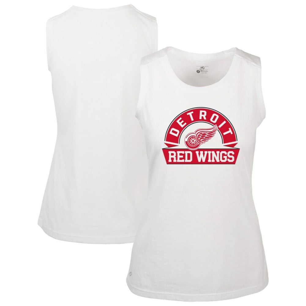 Detroit Red Wings Levelwear Women's Macy Banner Arch Tank Top - White Tank Top