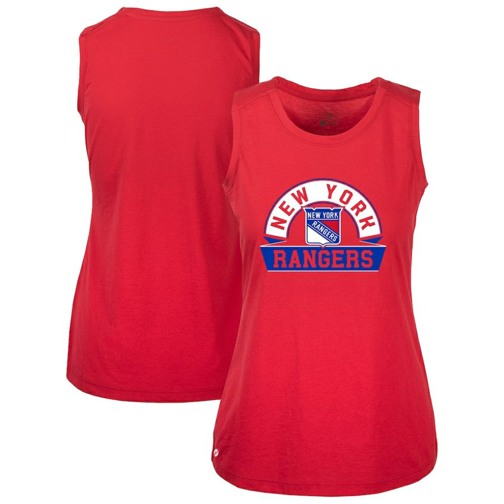 New York Rangers Levelwear Women's Macy Banner Arch Tank Top - Red Tank Top