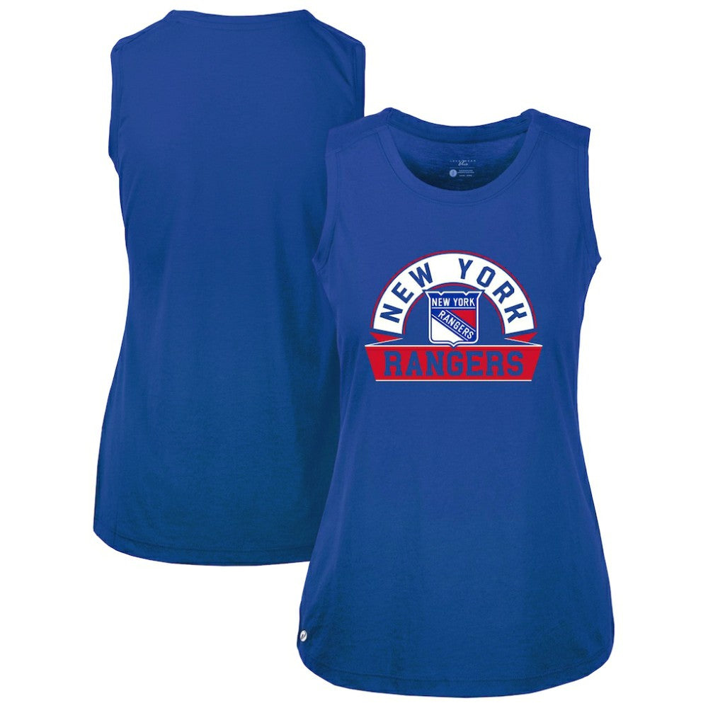 New York Rangers Levelwear Women's Macy Banner Arch Tank Top - Royal Tank Top