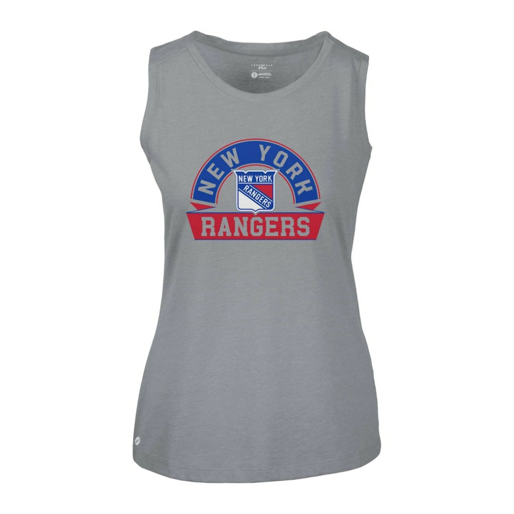 New York Rangers Levelwear Women's Macy Banner Arch Tank Top - Gray Tank Top