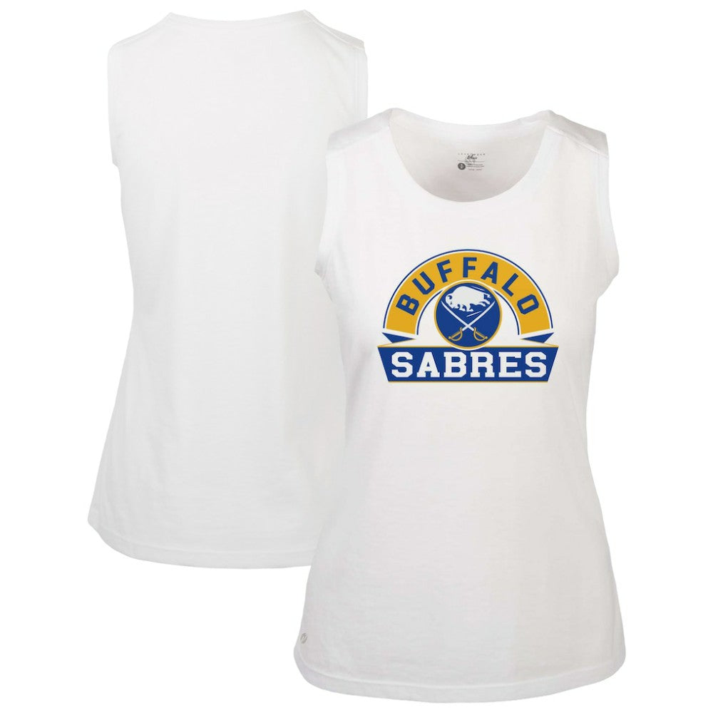 Buffalo Sabres Levelwear Women's Macy Banner Arch Tank Top - White Tank Top