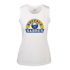 Buffalo Sabres Levelwear Women's Macy Banner Arch Tank Top - White Tank Top