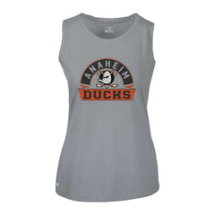 Anaheim Ducks Levelwear Women's Macy Banner Arch Tank Top - Gray Tank Top