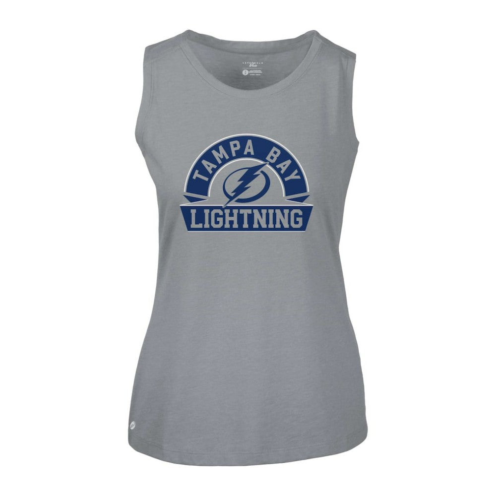 Tampa Bay Lightning Levelwear Women's Macy Banner Arch Tank Top - Gray Tank Top