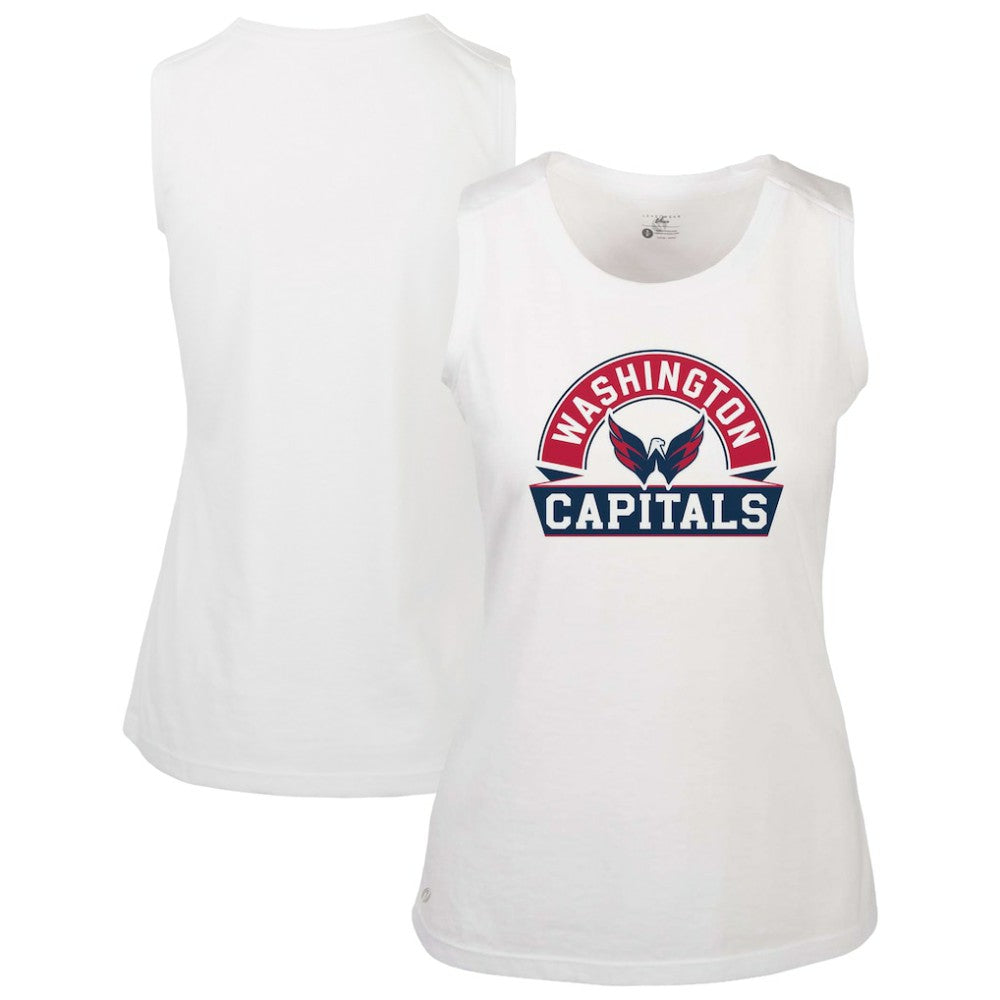 Washington Capitals Levelwear Women's Macy Banner Arch Tank Top - White Tank Top