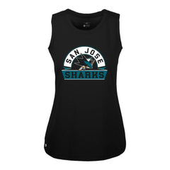 San Jose Sharks Levelwear Women's Macy Banner Arch Tank Top - Black Tank Top