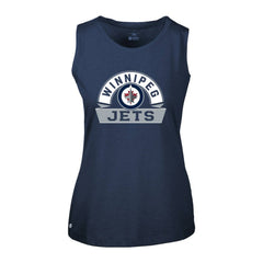Winnipeg Jets Levelwear Women's Macy Banner Arch Tank Top - Navy Tank Top