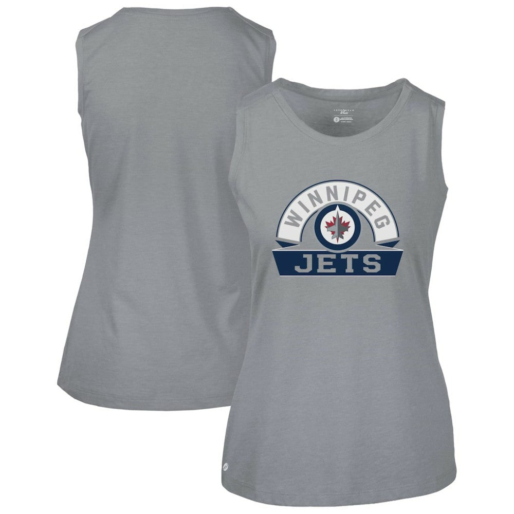 Winnipeg Jets Levelwear Women's Macy Banner Arch Tank Top - Gray Tank Top
