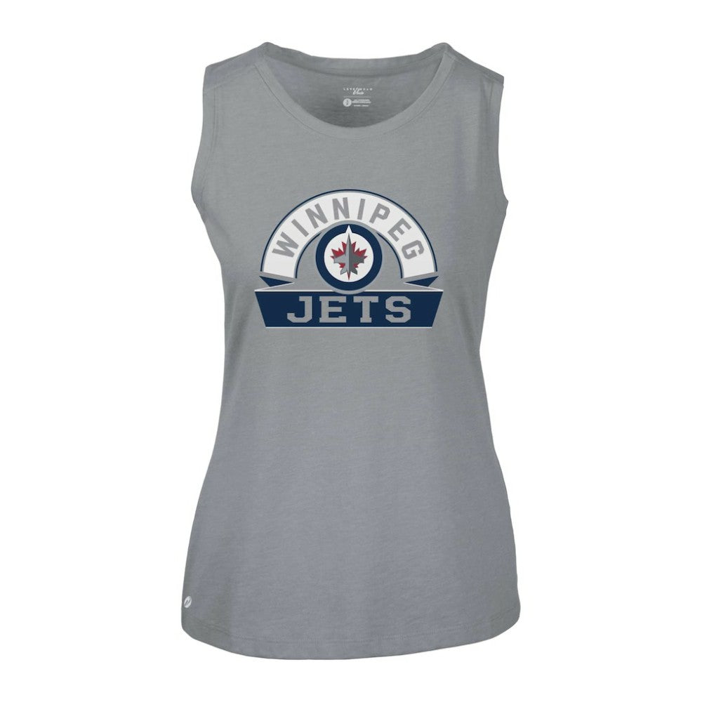 Winnipeg Jets Levelwear Women's Macy Banner Arch Tank Top - Gray Tank Top