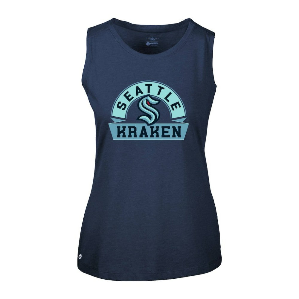 Seattle Kraken Levelwear Women's Macy Banner Arch Tank Top - Deep Sea Blue Tank Top