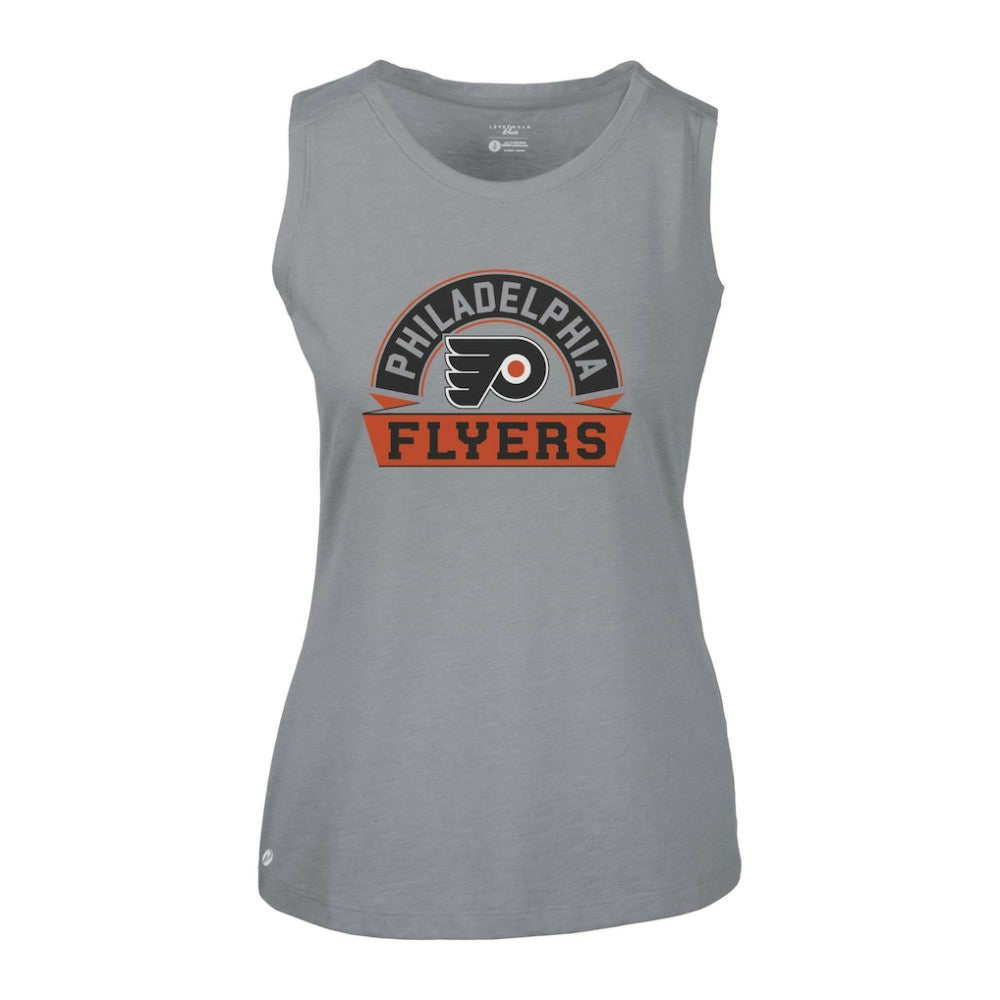 Philadelphia Flyers Levelwear Women's Macy Banner Arch Tank Top - Gray Tank Top