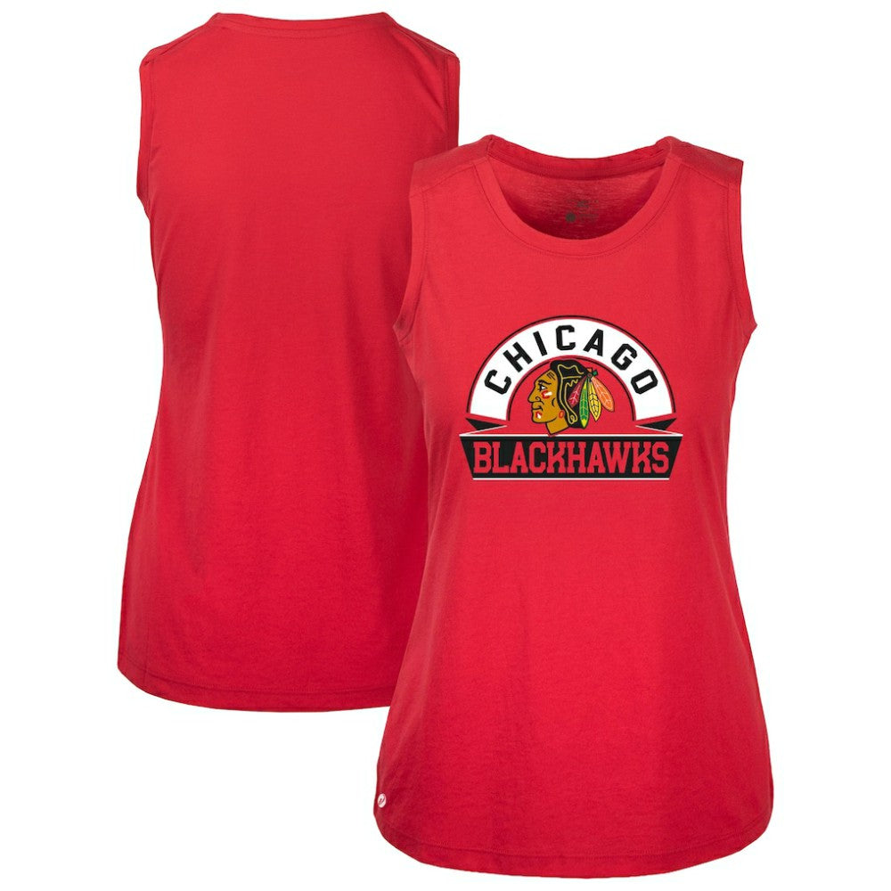 Chicago Blackhawks Levelwear Women's Macy Banner Arch Tank Top - Red Tank Top