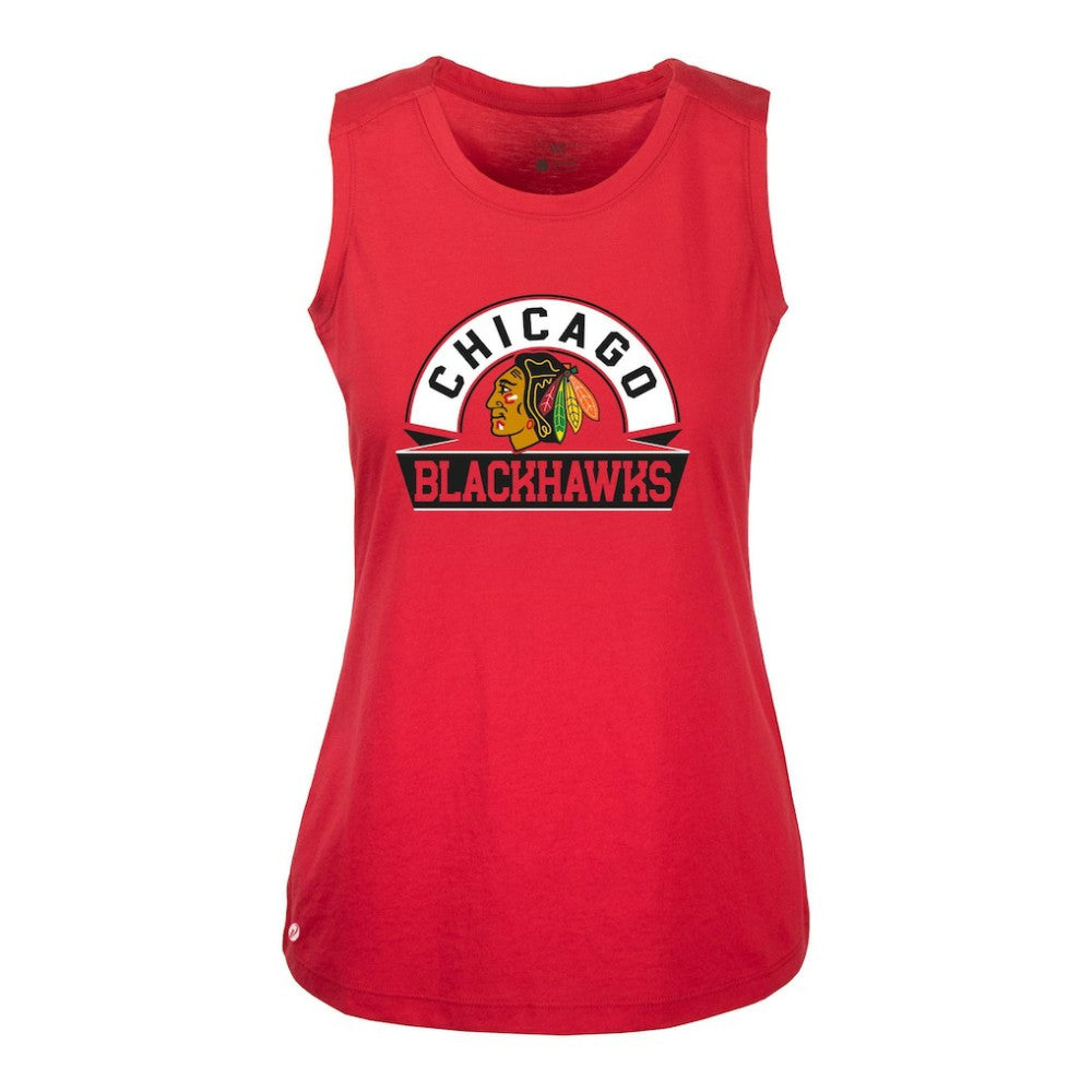Chicago Blackhawks Levelwear Women's Macy Banner Arch Tank Top - Red Tank Top