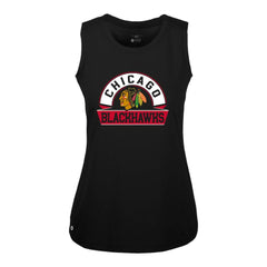 Chicago Blackhawks Levelwear Women's Macy Banner Arch Tank Top - Black Tank Top