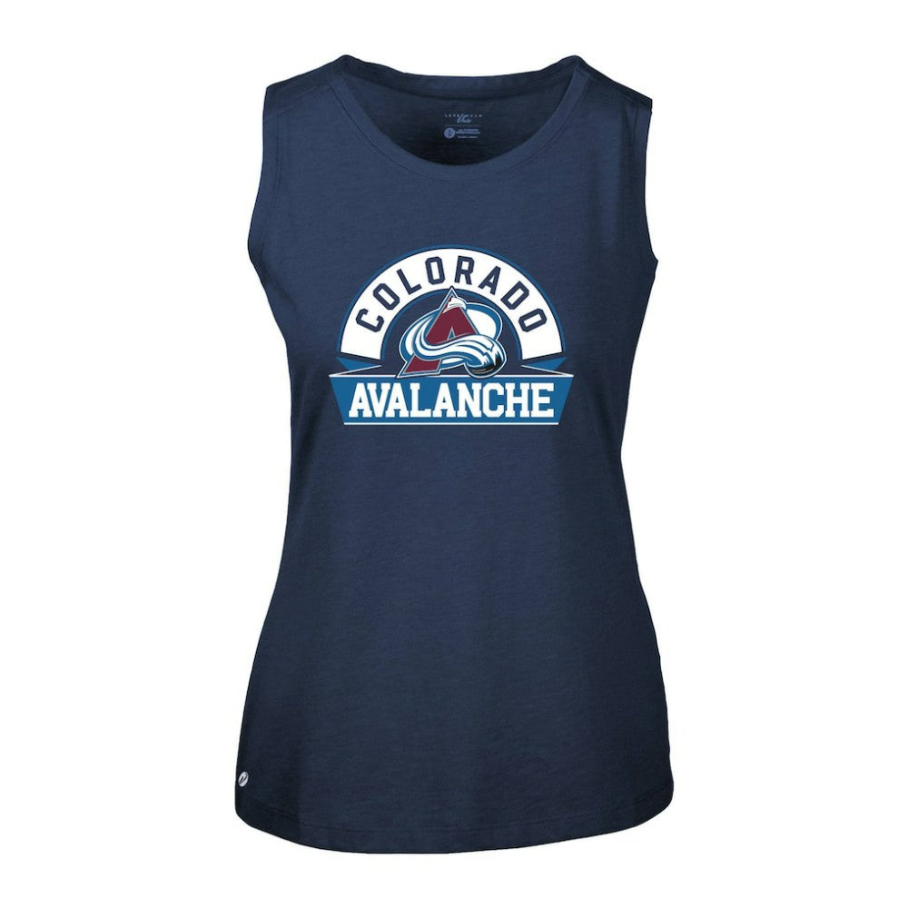 Colorado Avalanche Levelwear Women's Macy Banner Arch Tank Top - Navy Tank Top