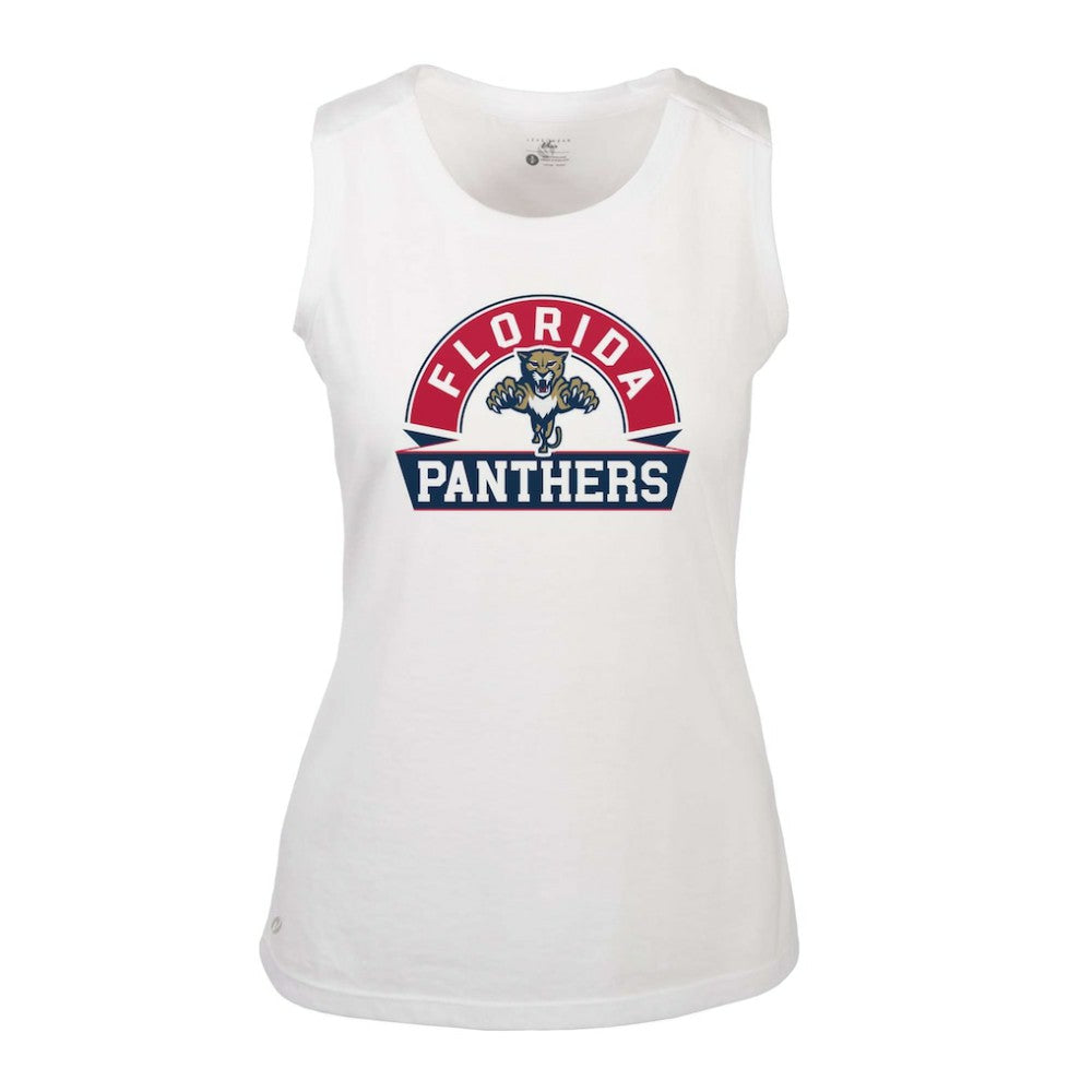 Florida Panthers Levelwear Women's Macy Banner Arch Tank Top - White Tank Top