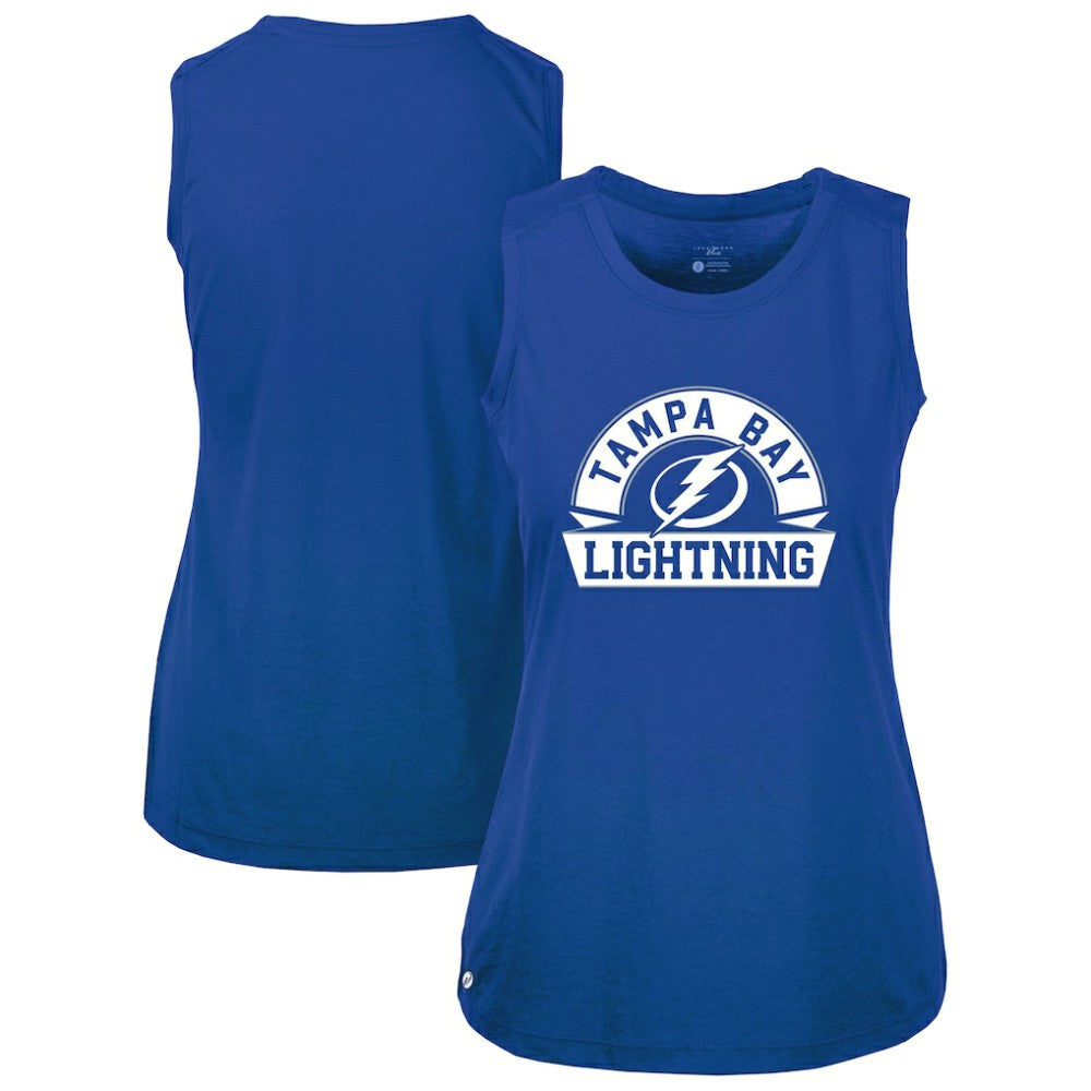 Tampa Bay Lightning Levelwear Women's Macy Banner Arch Tank Top - Royal Tank Top