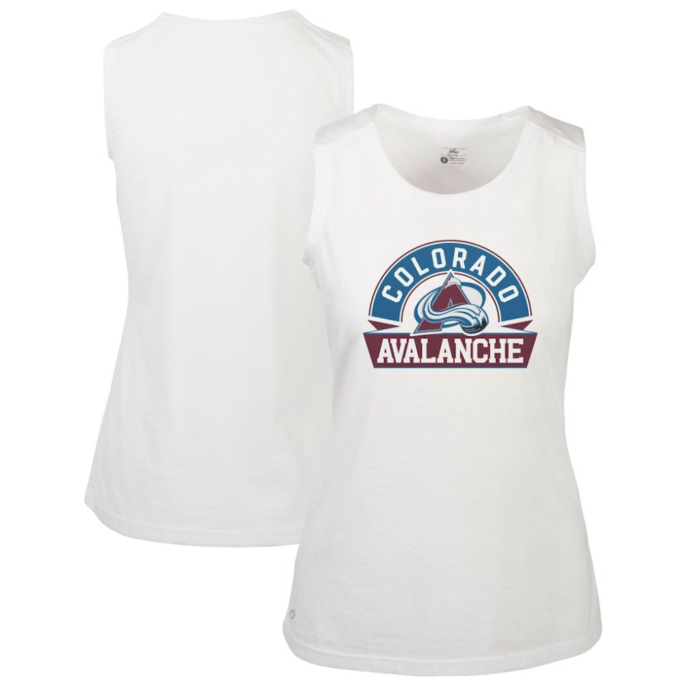 Colorado Avalanche Levelwear Women's Macy Banner Arch Tank Top - White Tank Top