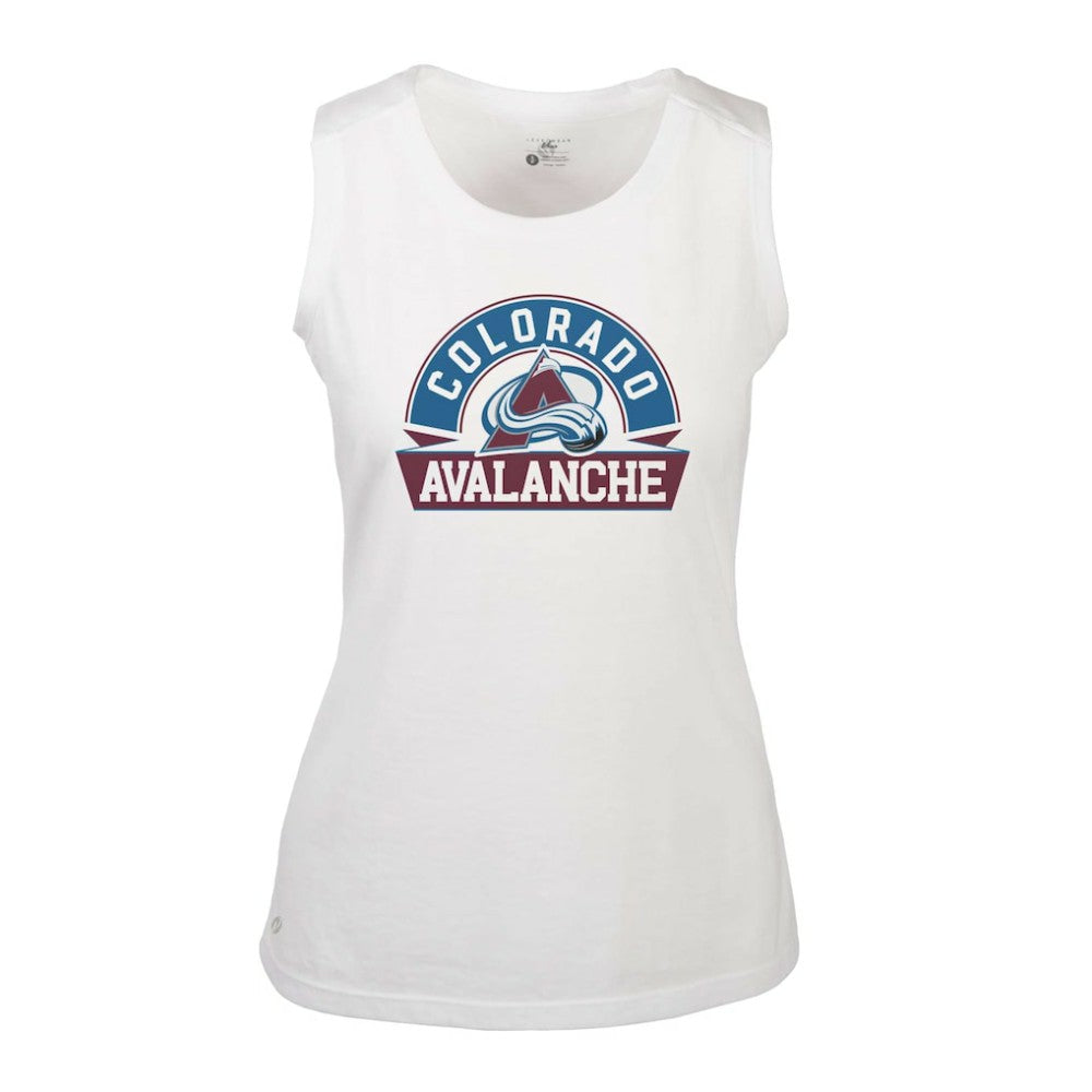 Colorado Avalanche Levelwear Women's Macy Banner Arch Tank Top - White Tank Top