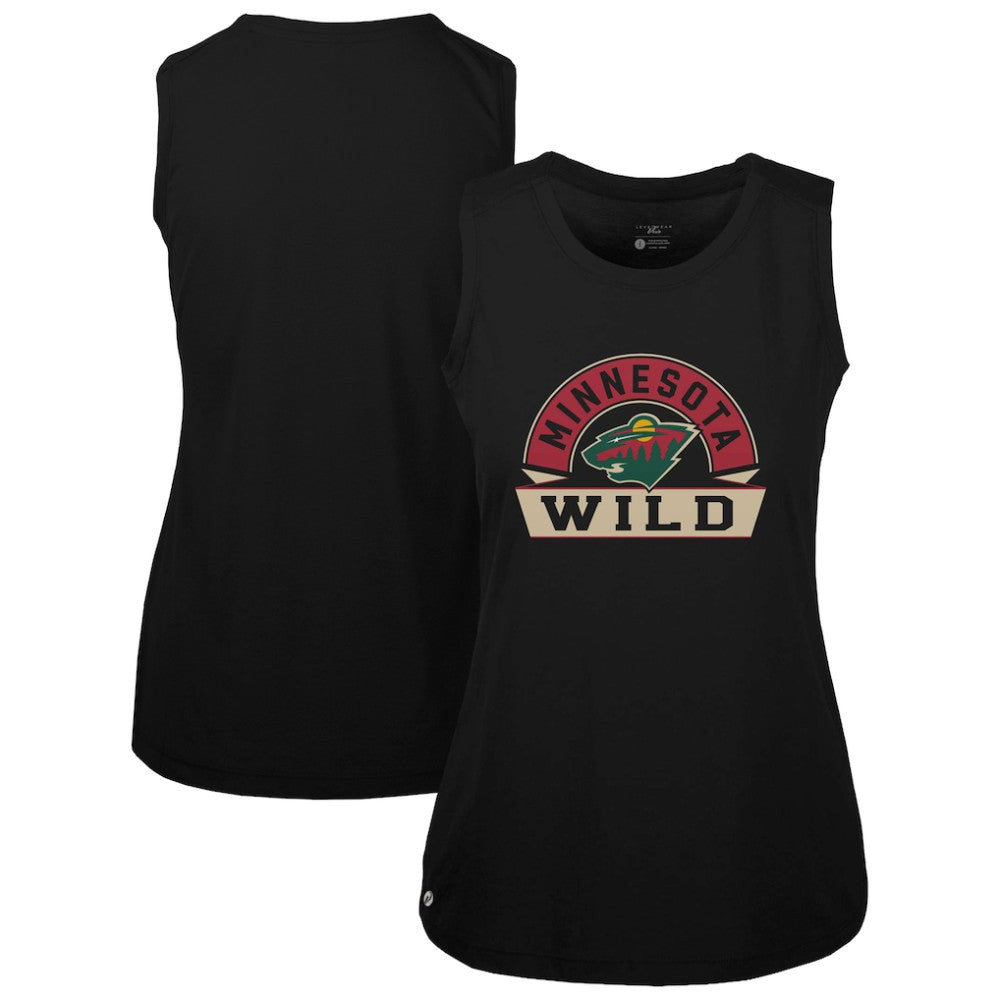 Minnesota Wild Levelwear Women's Macy Banner Arch Tank Top - Black Tank Top