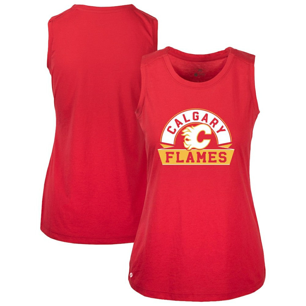 Calgary Flames Levelwear Women's Macy Banner Arch Tank Top - Red Tank Top