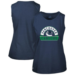 Vancouver Canucks Levelwear Women's Macy Banner Arch Tank Top - Navy Tank Top