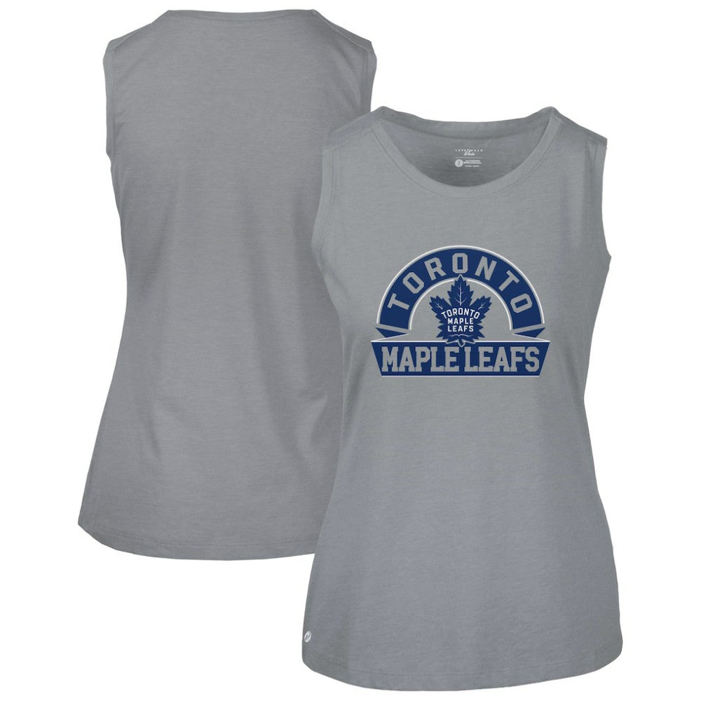 Toronto Maple Leafs Levelwear Women's Macy Banner Arch Tank Top - Gray Tank Top