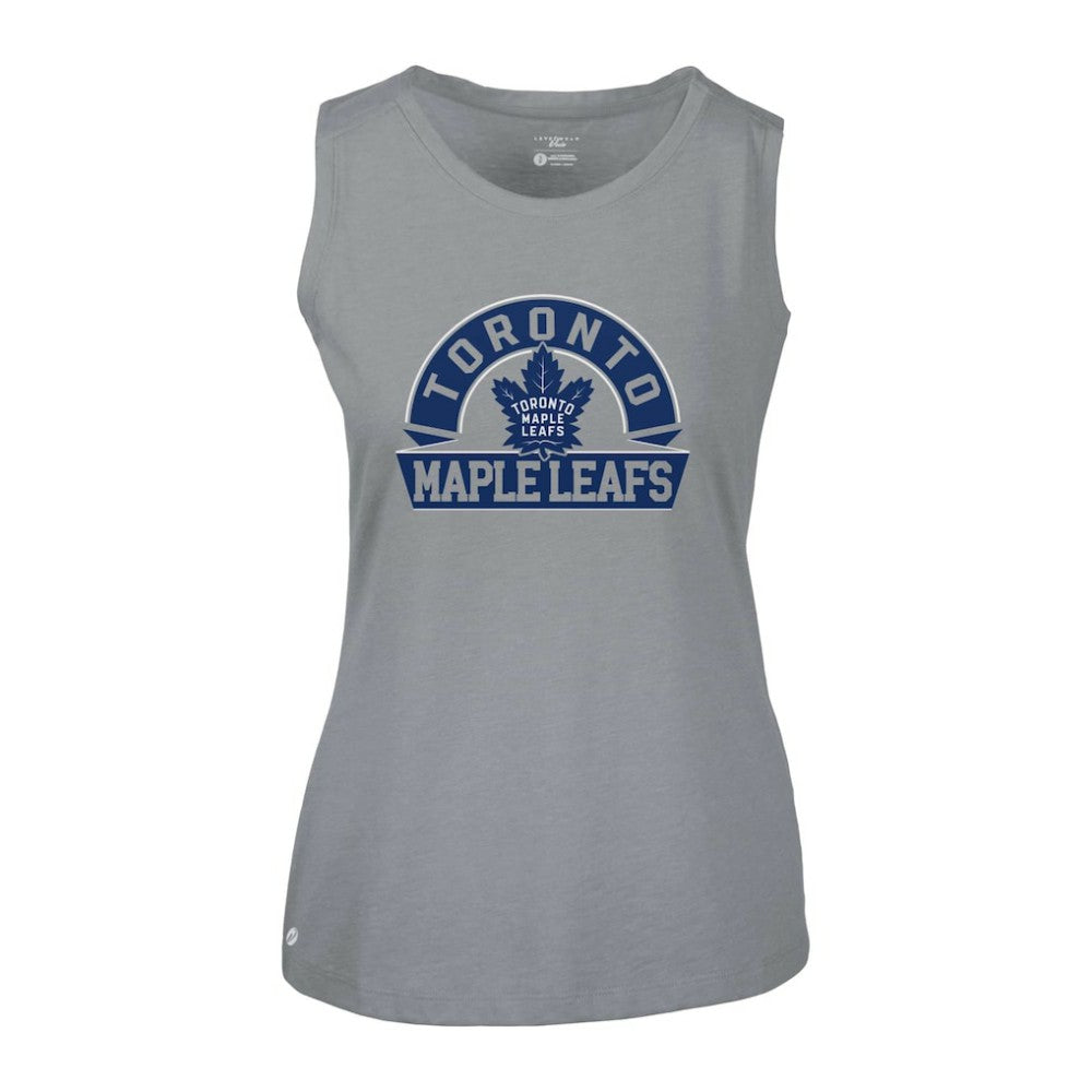 Toronto Maple Leafs Levelwear Women's Macy Banner Arch Tank Top - Gray Tank Top