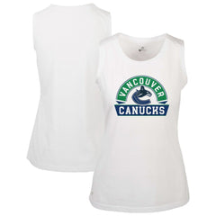 Vancouver Canucks Levelwear Women's Macy Banner Arch Tank Top - White Tank Top