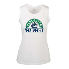 Vancouver Canucks Levelwear Women's Macy Banner Arch Tank Top - White Tank Top