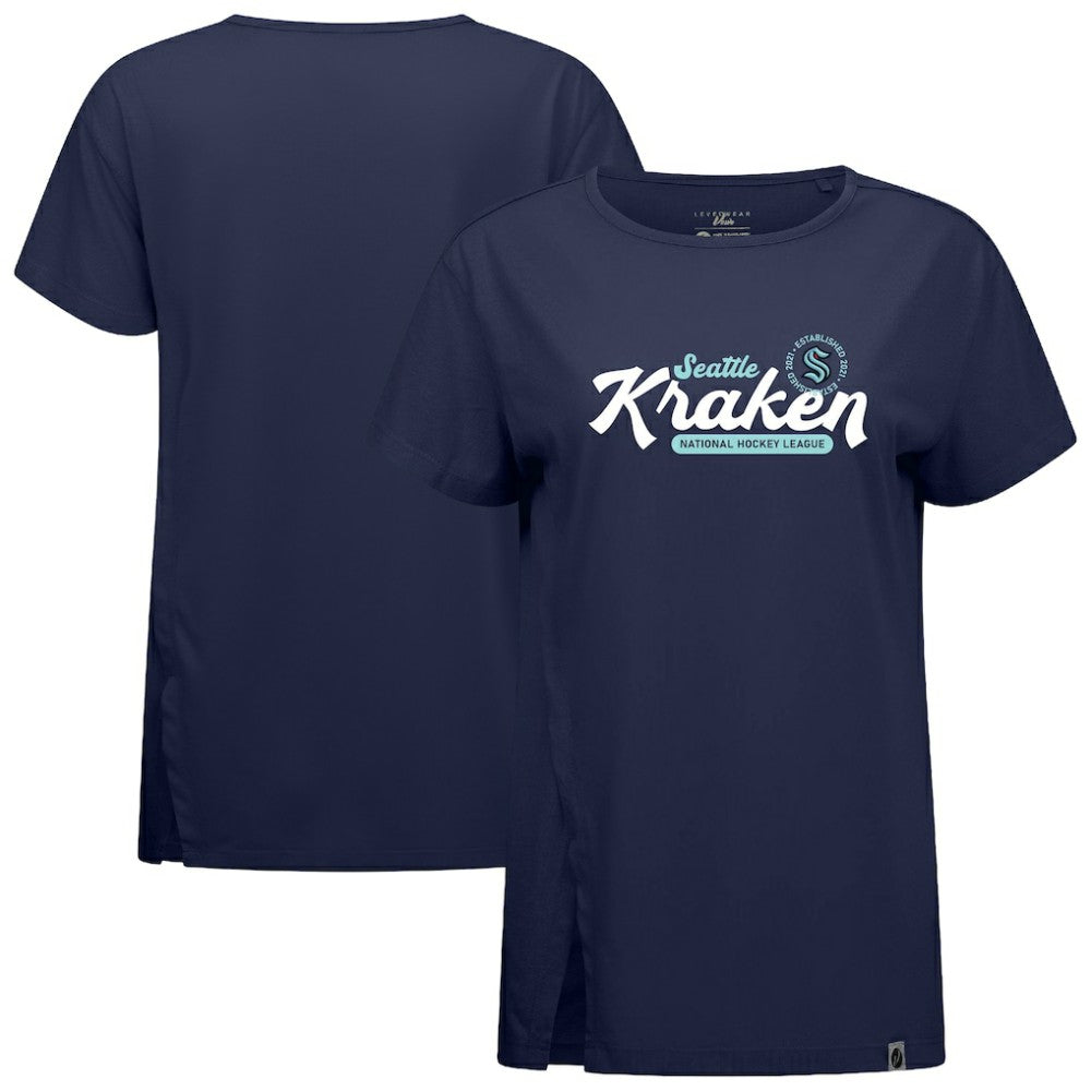Seattle Kraken Levelwear Women's Influx Monument T-Shirt - Deep Sea Blue T-shirts