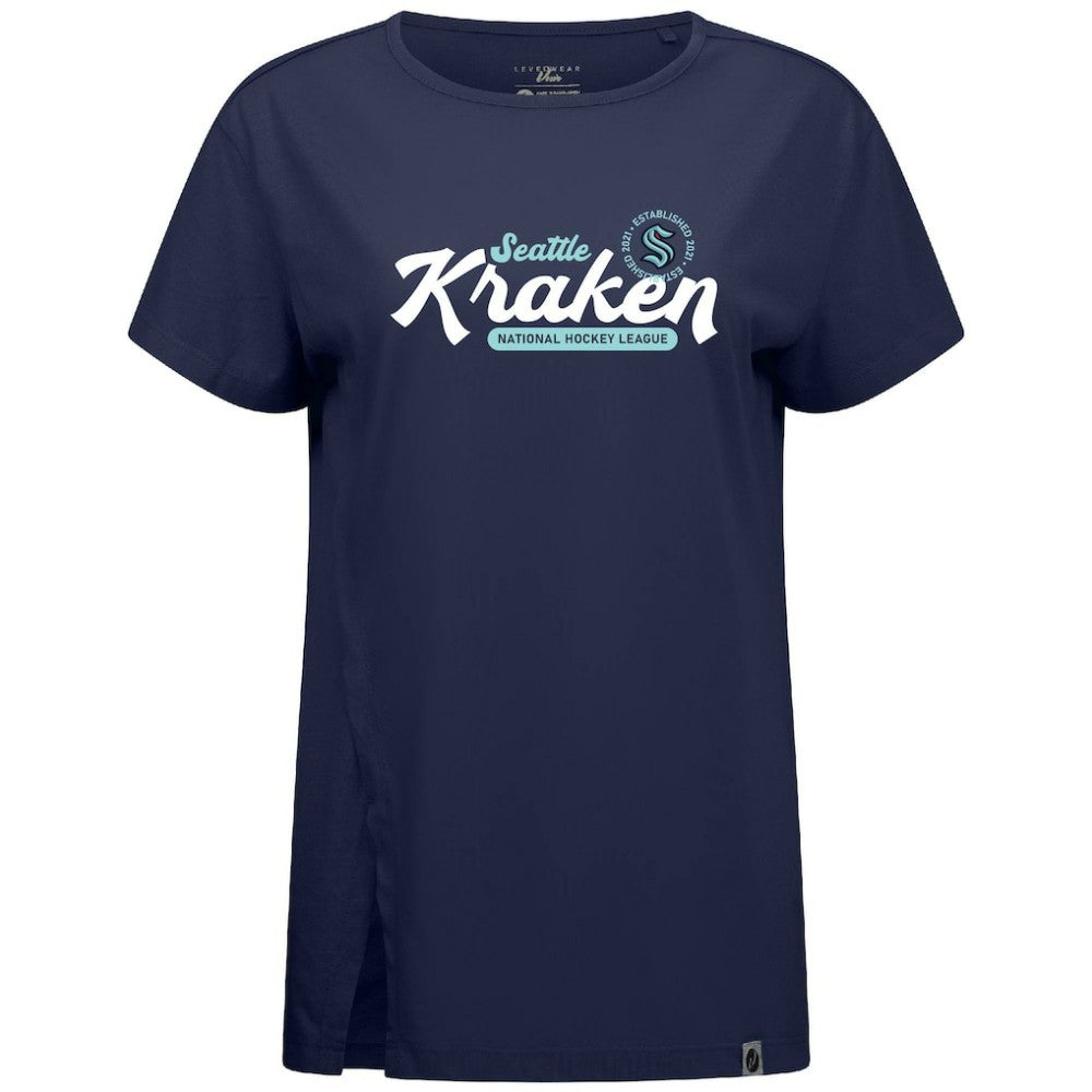 Seattle Kraken Levelwear Women's Influx Monument T-Shirt - Deep Sea Blue T-shirts