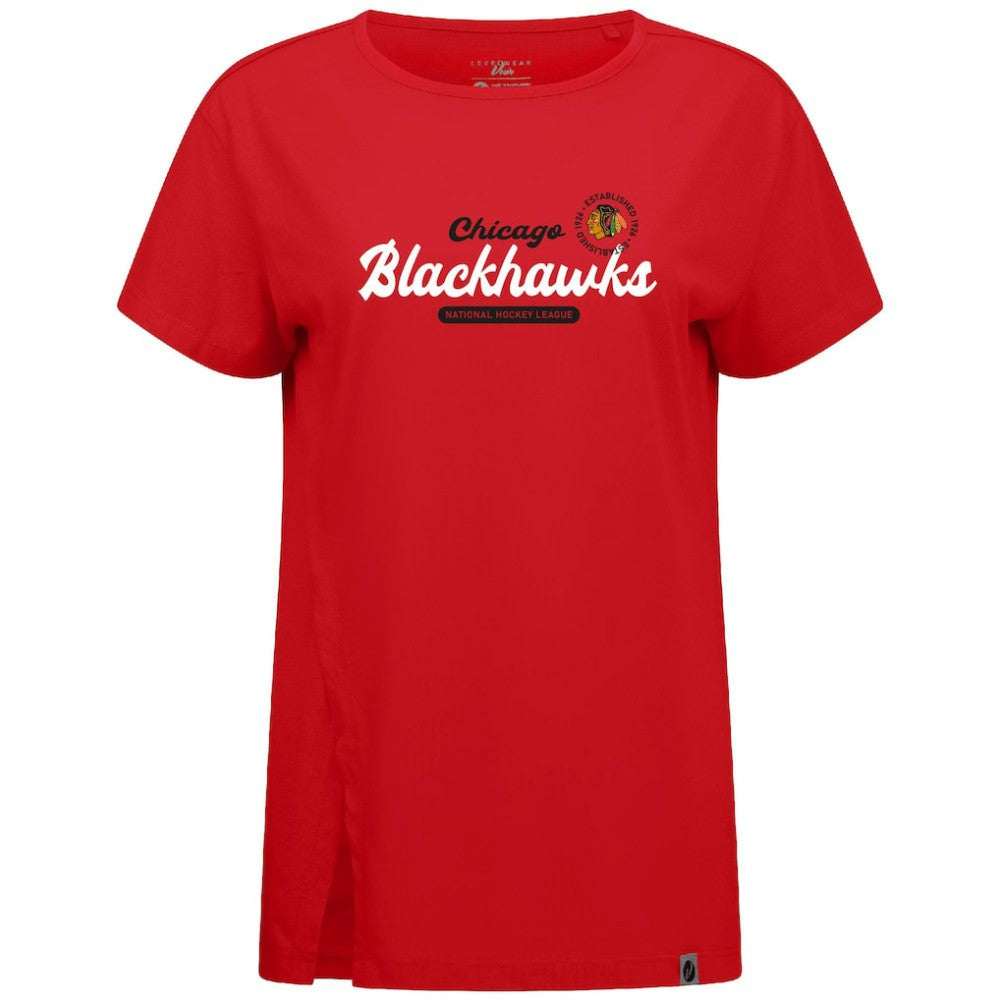 Chicago Blackhawks Levelwear Women's Influx Monument T-Shirt - Red T-shirts