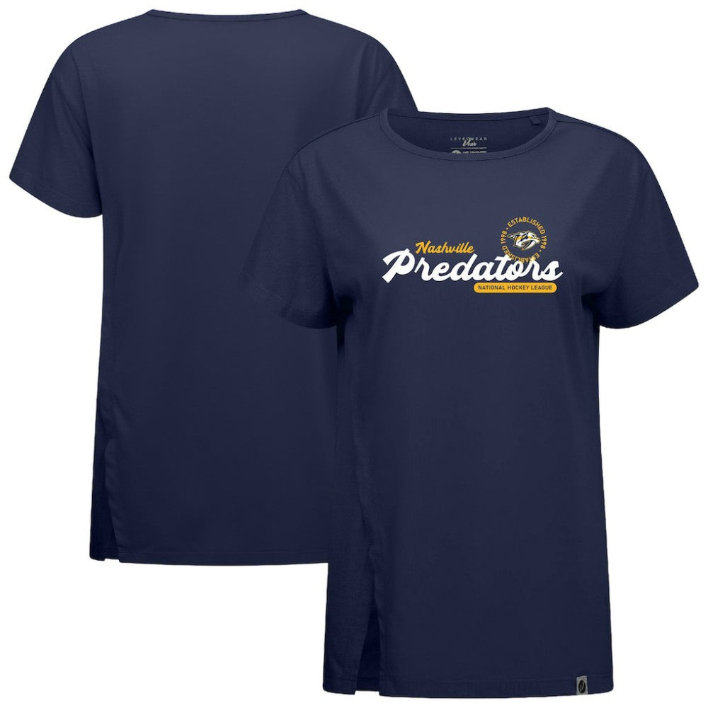 Nashville Predators Levelwear Women's Influx Monument T-Shirt - Navy T-shirts